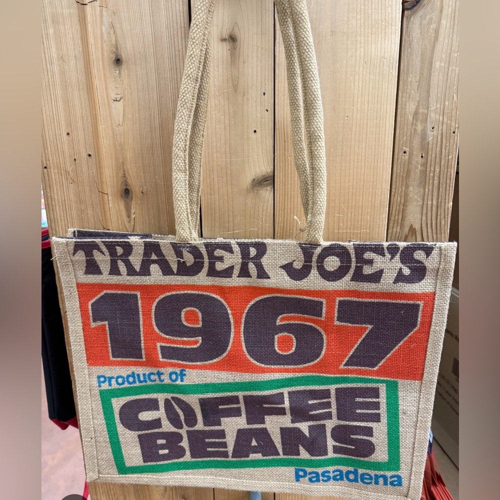 Trader Joe's Tan and Brown Tote Bag